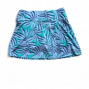 Tommy Bahama Active Blue and Green Palm Leaf Print Skort Womens Size M